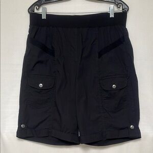 Tribal ladies black cargo shorts